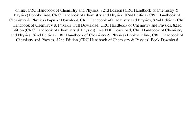 Handbook Of Chemistry And Physics Pdf